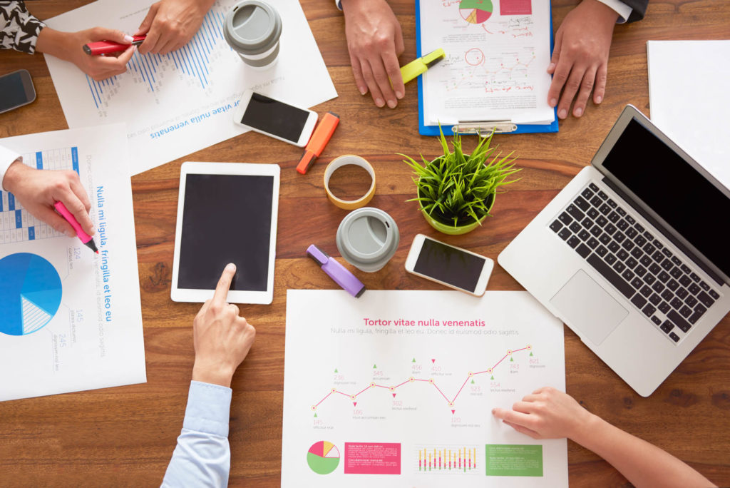 Corporate business on the table